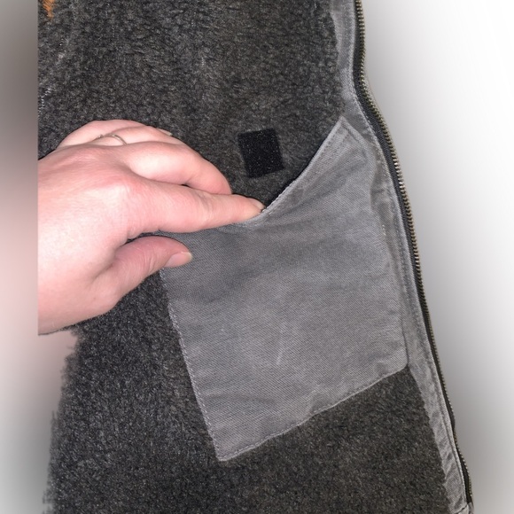 Carhartt V33 GVL Gray Fleece Sherpa Lined Canvas Rugged Work Wear Zip Up Vest XL - Picture 7 of 15
